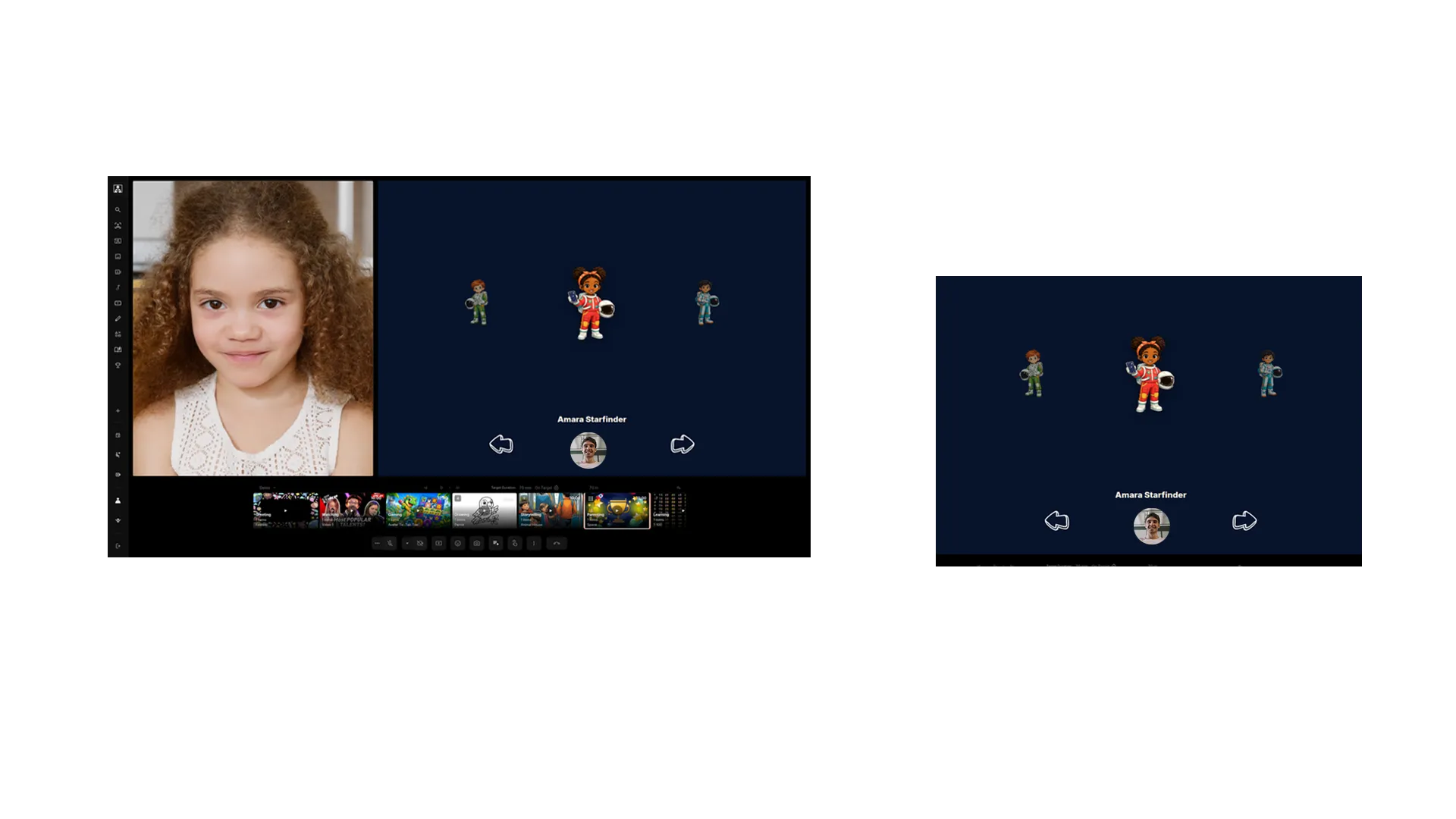 A Goals and Rewards activity on both screens during an iZiViD call